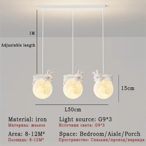 Afralia™ Little Bear LED Pendant Light Modern Children's Chandelier Home Decor