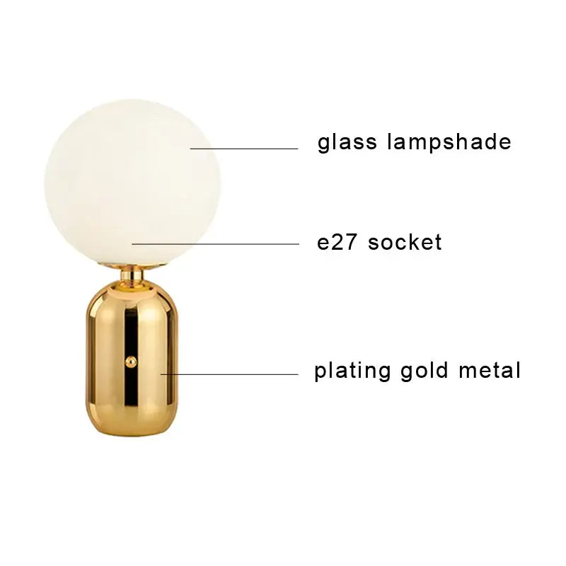 Afralia™ Glass Desk Lamp: Sleek Nordic Design, Ideal for Bedroom, Living Room, e27