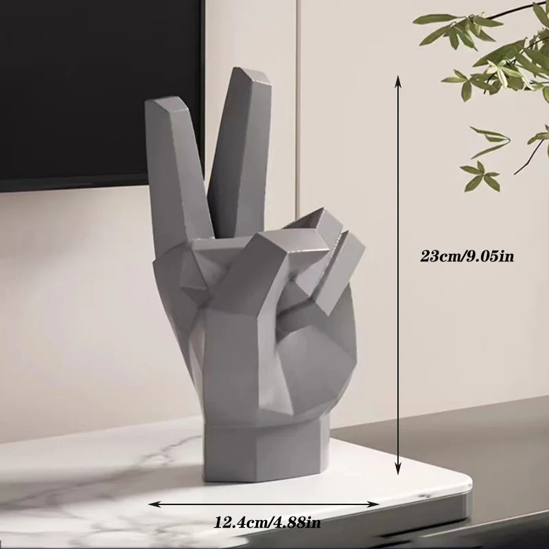Afralia™ Modern Geometry Hand Love Sculpture Abstract Statue Figurines