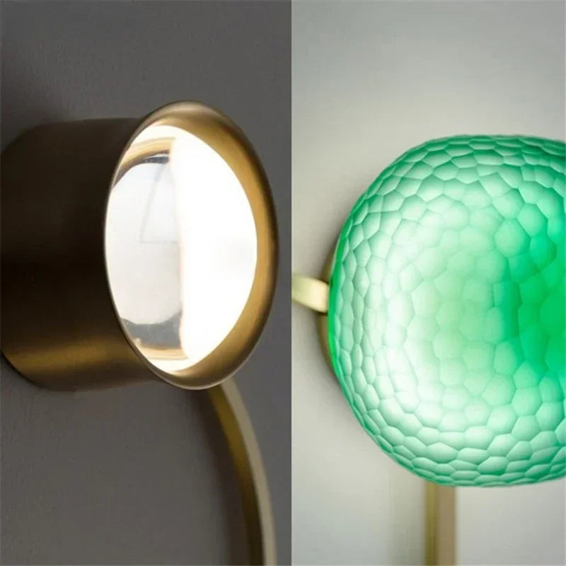 Afralia™ Modern Nordic LED Glass Wall Lamp for Bedroom Living Room Decor