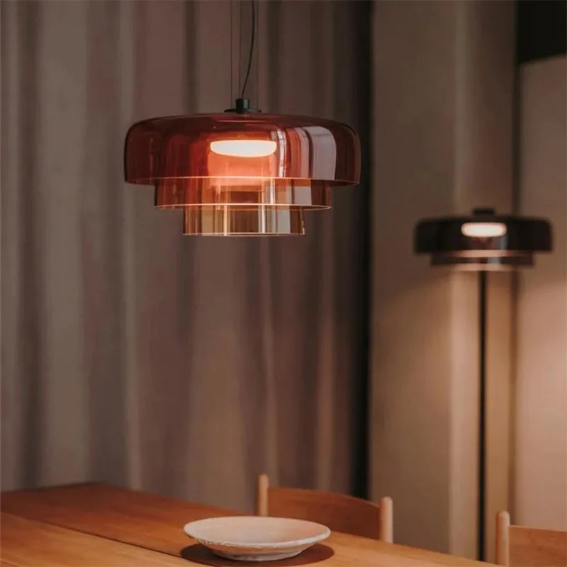 Afralia™ Nordic Glass LED Pendant Lights for Home Decor and Lighting