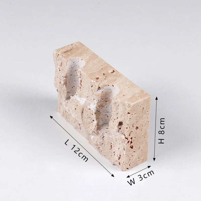 Afralia™ Travertine Stone Candlestick Holder - Elegant Table Centerpiece