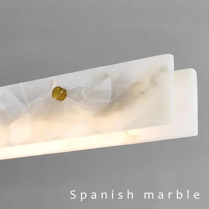 Afralia™ Modern Luxury Marble LED Chandelier Gold Suspension Light