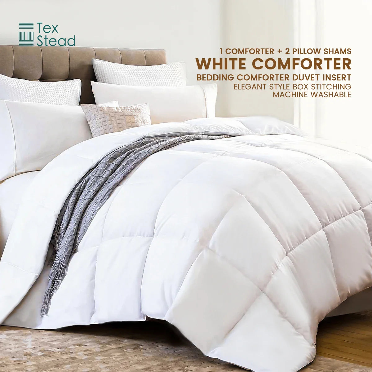 Afralia™ Premium White Goose Down Comforter - All Season Heavy Weight Insert