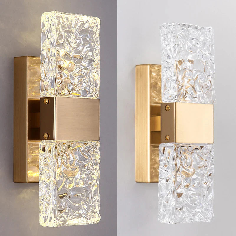 Afralia™ Crystal LED Wall Sconces | Modern Corrugated Design for Living Room, Bedroom, Aisle