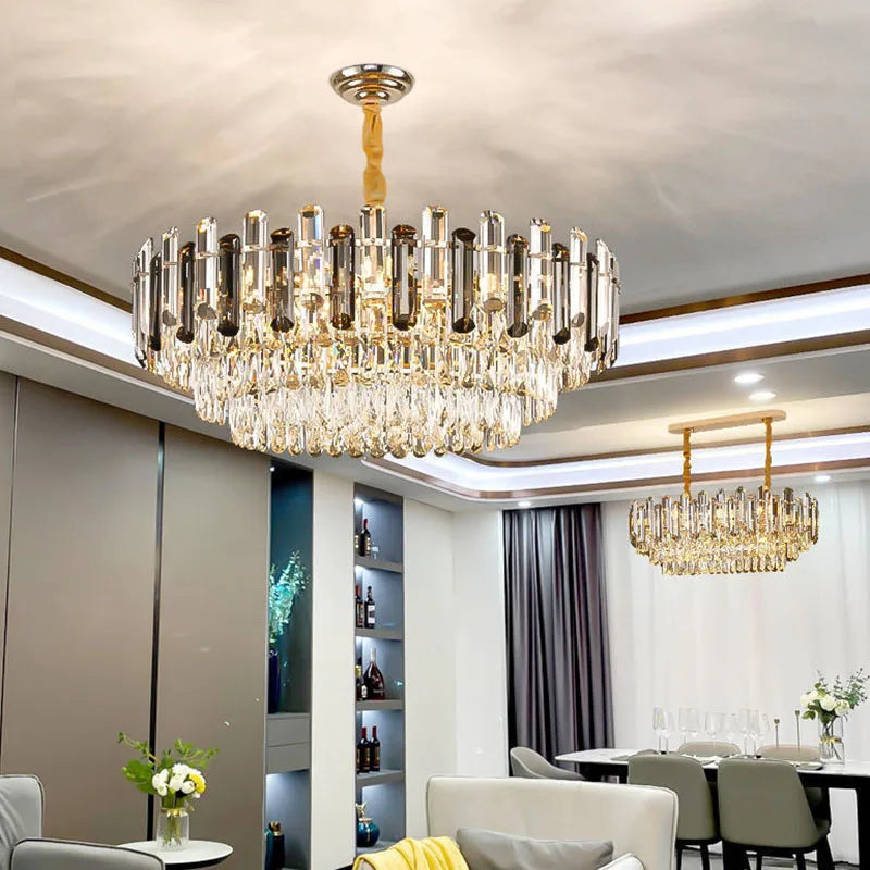 Afralia™ Luxury Crystal Chandelier: Modern Living Room & Dining Room LED Lighting