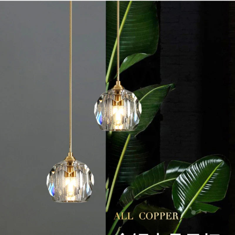 Afralia™ Modern Crystal LED Pendant Chandelier for Bedroom Living Room Dining Table