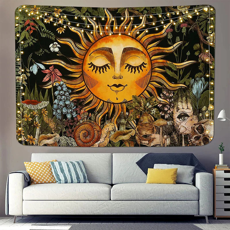 Afralia™ Vintage Floral Wall Tapestry - Mystical Hippie Dorm Decor