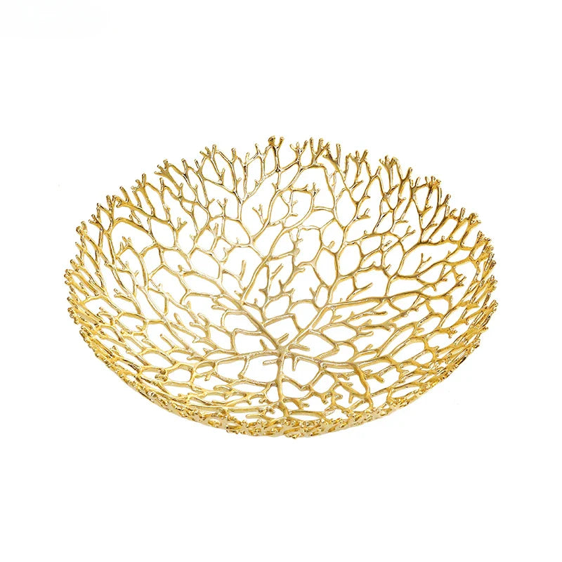 Afralia™ Coral Shapes Metal Tray: Stylish Home Decor Organization Container