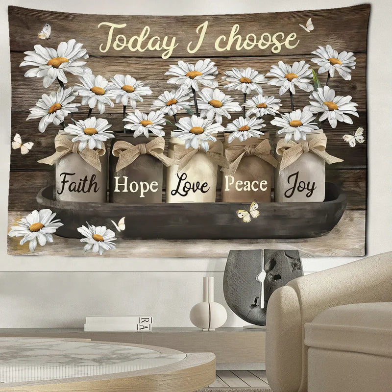 Floral Letter Tapestry Wall Hanging for Bohemian Aesthetics Bedroom Decor by Afralia™