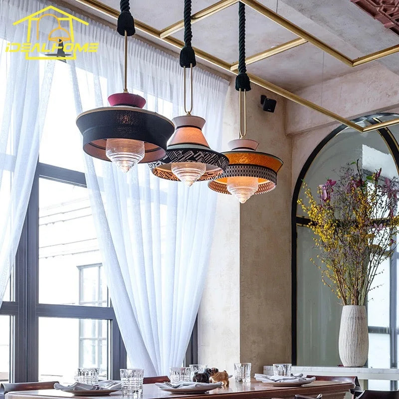 Afralia™ Minimalist Wabi-sabi Fabric Pendant Lights LED E27 for Modern Interior Lighting