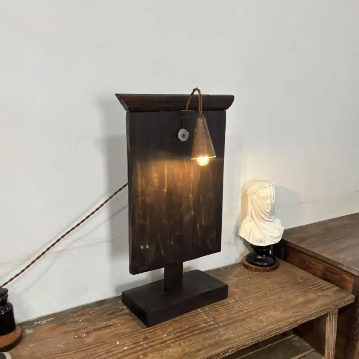 Afralia™ Vintage Floor Standing Magazine Rack with Reading Lamp and Shelves
