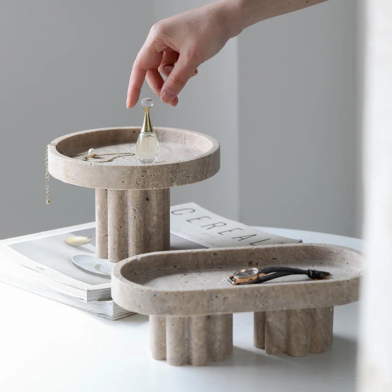 Afralia™ Marble Tray with Legs: Elegant Stone Vanity Decor for Coffee Table & Perfume Candles