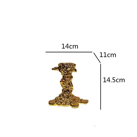 Afralia™ Golden Candlestick Holder Resin Plated Wedding Centerpiece