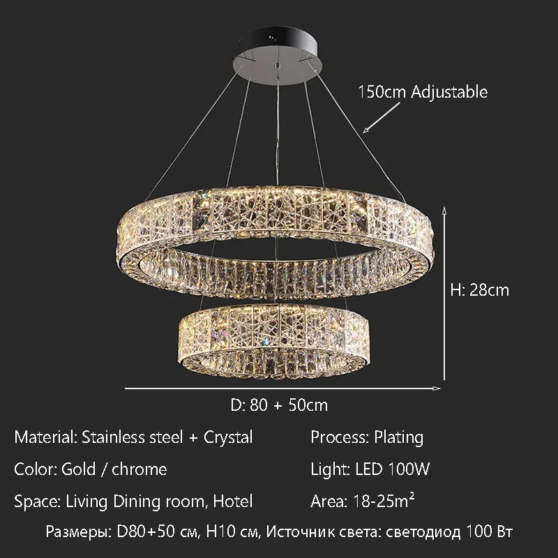 Afralia™ LED Crystal Chandelier: Modern Luxury Lighting for Stylish Home Decor