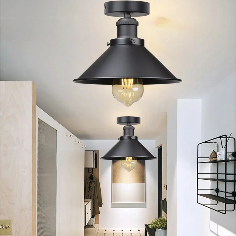 Retro Village Style Industrial Ceiling Light - Afralia™ Metal Loft Chandelier