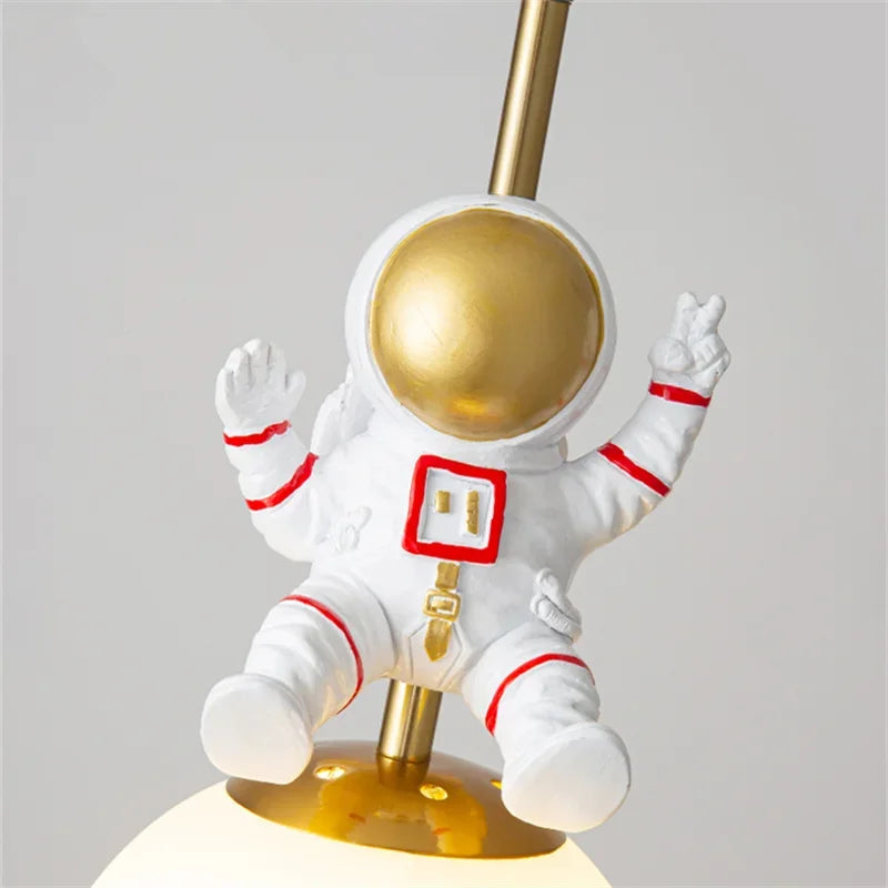 Afralia™ Astronaut Chandelier: Personalized Children's Room Decor Lighting for Warm Atmosphere