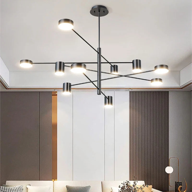 Luxury Black Gold Chandelier Pendant for Modern Living Room, Bedroom, Kitchen, Dining - Afralia™ LED Lighting