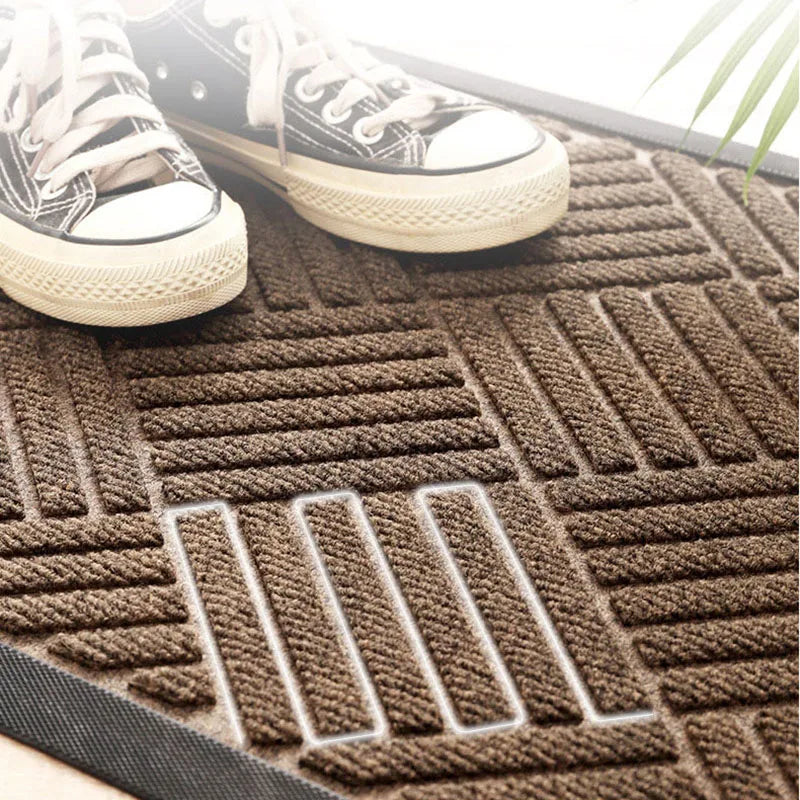 Afralia™ Rubber Front Door Mat | Shoe Scraper | Indoor Outdoor Doormat | Dirt Resistant Mats