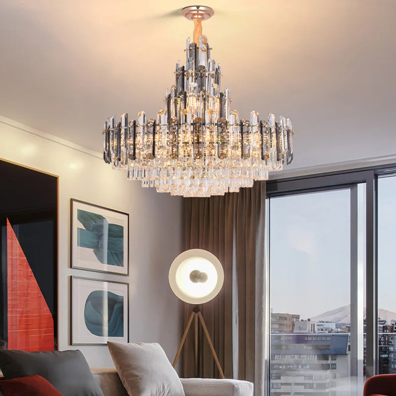 Afralia™ Dimmable Crystal Chandelier Lighting for Living Room