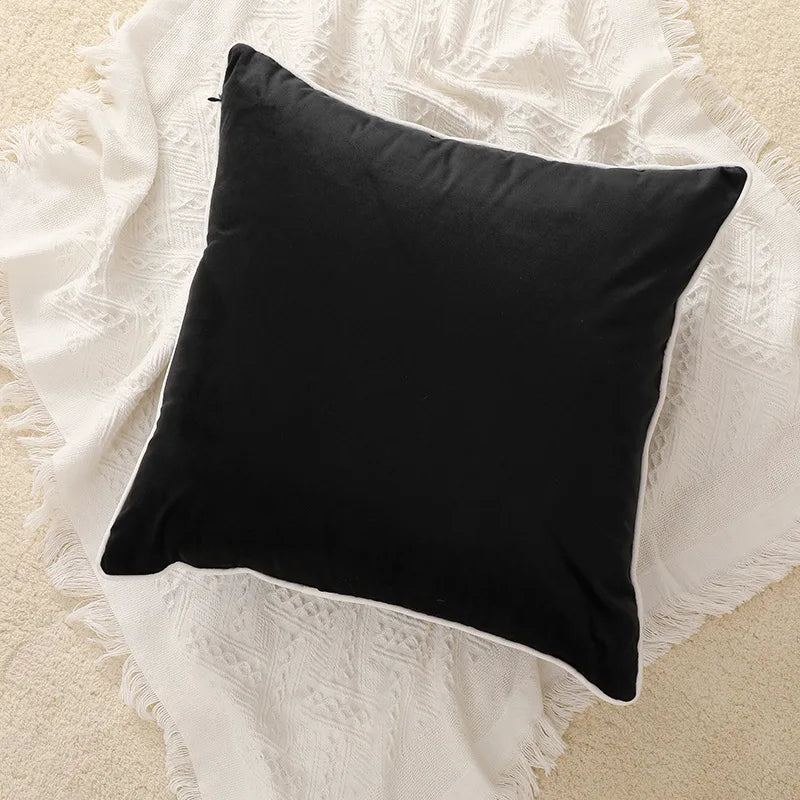 Nordic Velvet Hemming Pillowcase Set 50x50 by Afralia™: Modern Light Luxury Cushion Cover