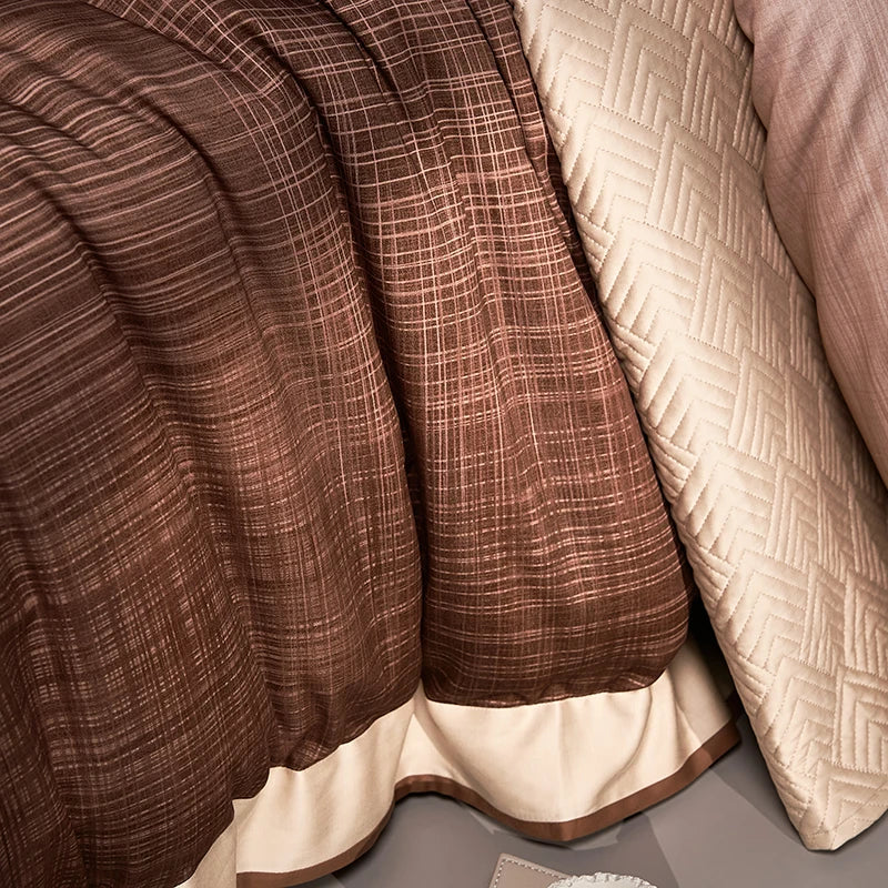 Afralia™ Luxury Lyocell Cotton Brushed Duvet Cover Set 4Pcs