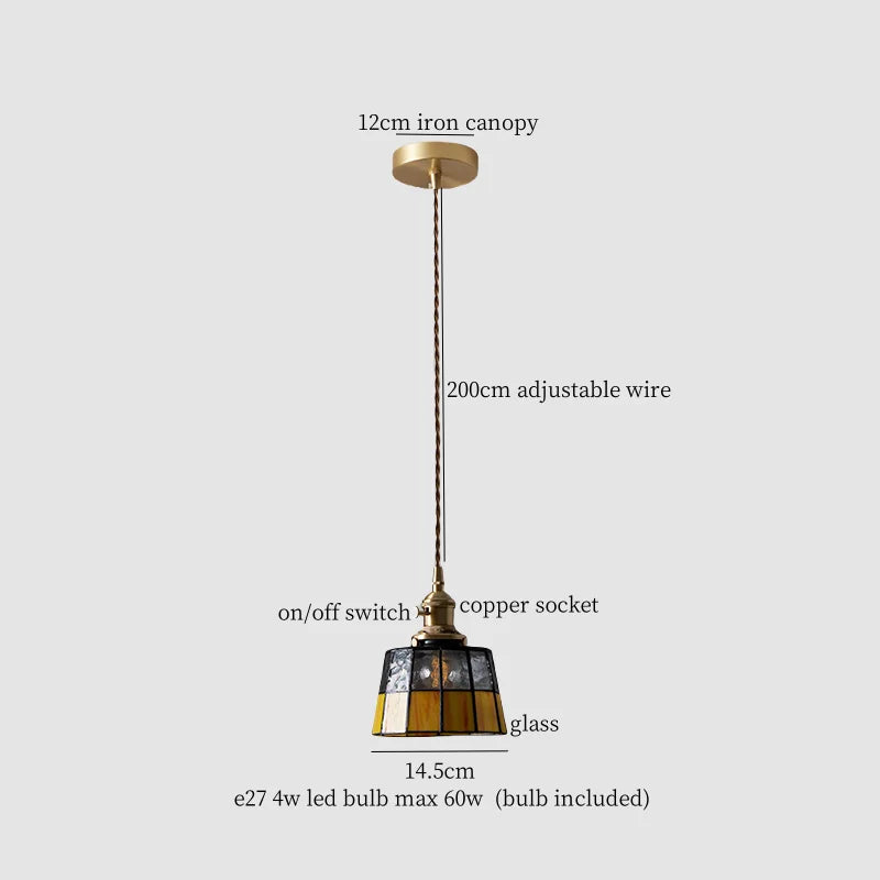 Afralia™ Japanese Vintage LED Copper Pendant Lamp for Kitchen Bar Cafe Living Room