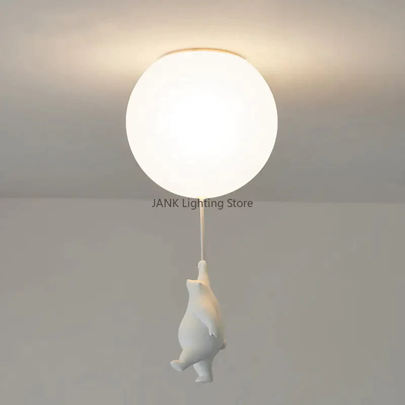 Afralia™ Kids Cartoon Panda Polar Bear Ceiling Light Chandelier for Boys and Girls' Bedroom