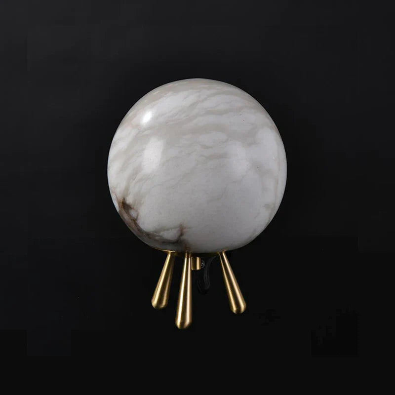 Afralia™ Marble Ball LED Table Lamp for Dining Room Bedroom Decor