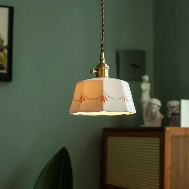 Afralia™ White Ceramic LED Pendant Lamp - Nordic Minimalism Design