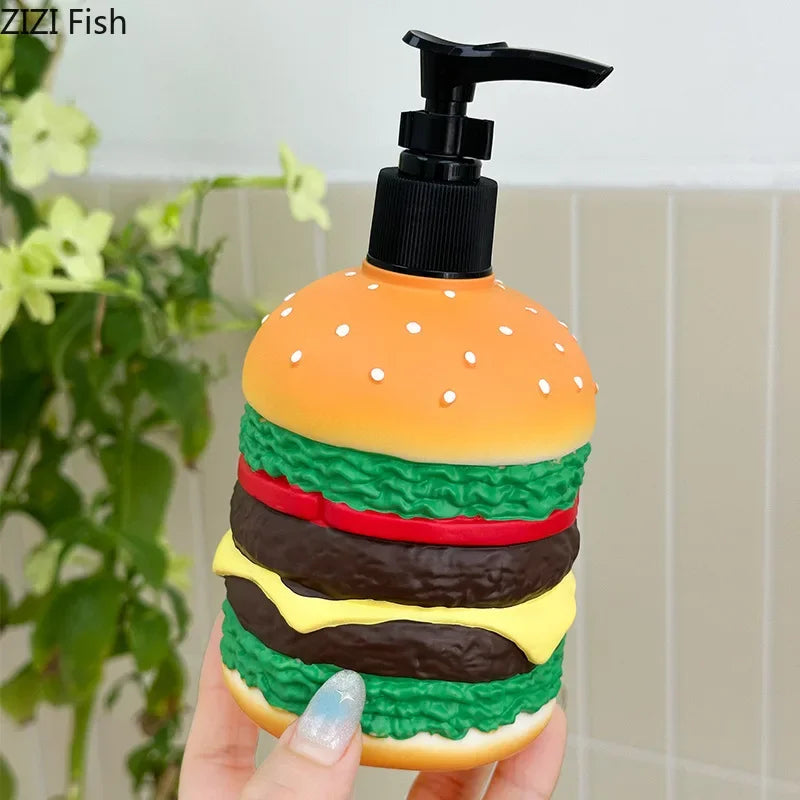 Afralia™ Multi Layered Burger Soap Dispenser Bathroom Lotion Pump Bottle