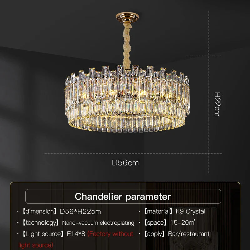 Afralia™ Luxury Crystal Chandelier Modern Simple Dining Room Bedroom Light
