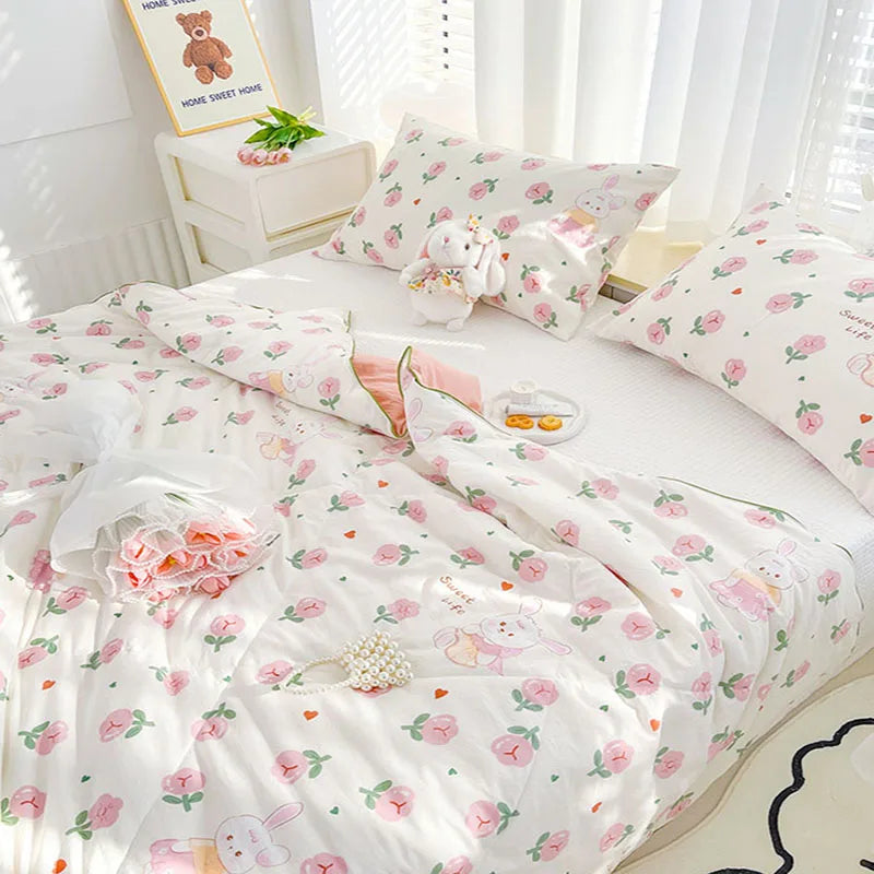 Afralia™ Printed Double Gauze Summer Quilt - Breathable & Skin-Friendly Cooling Comforter