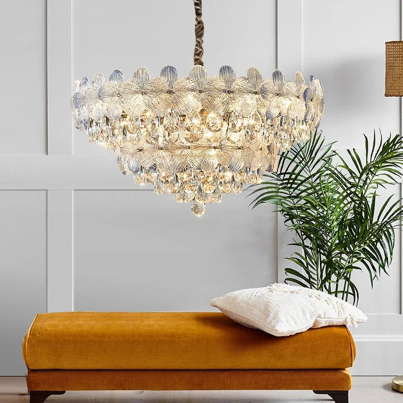 Afralia™ Crystal Chandelier: French Cream Style Light Luxury for Living Room and Master Bedroom