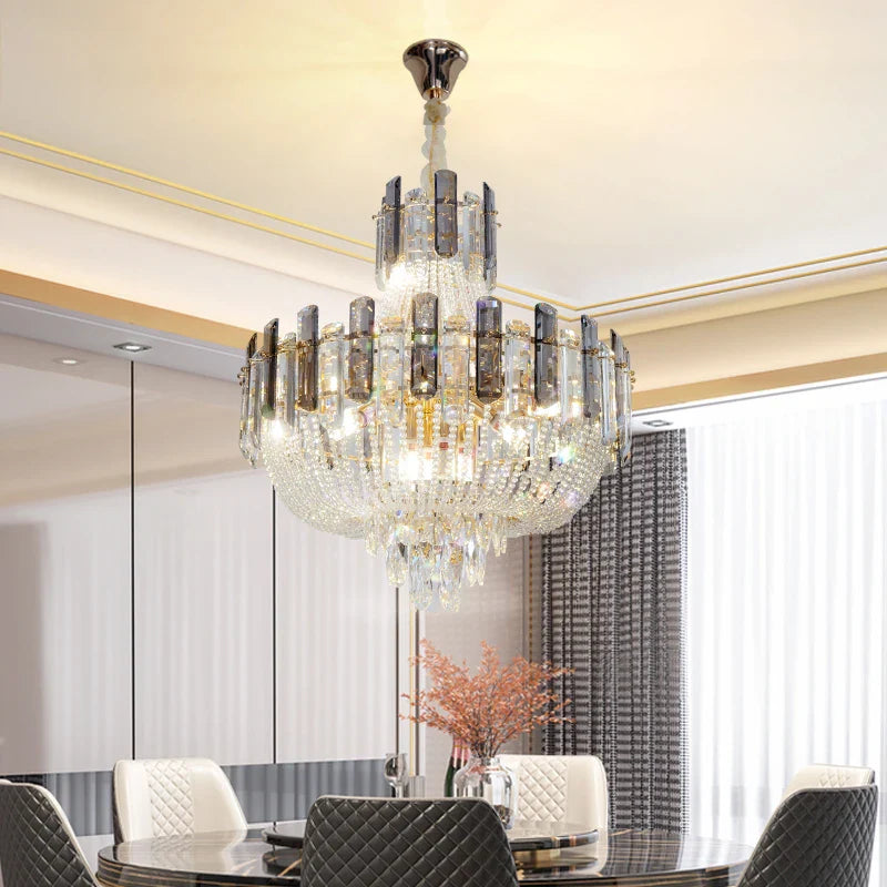 Afralia™ French Bead Chain Crystal Chandelier for Luxury Spaces