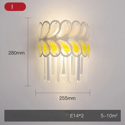 Afralia™ Crystal Gold Stainless Steel LED Dimmable Wall Sconce