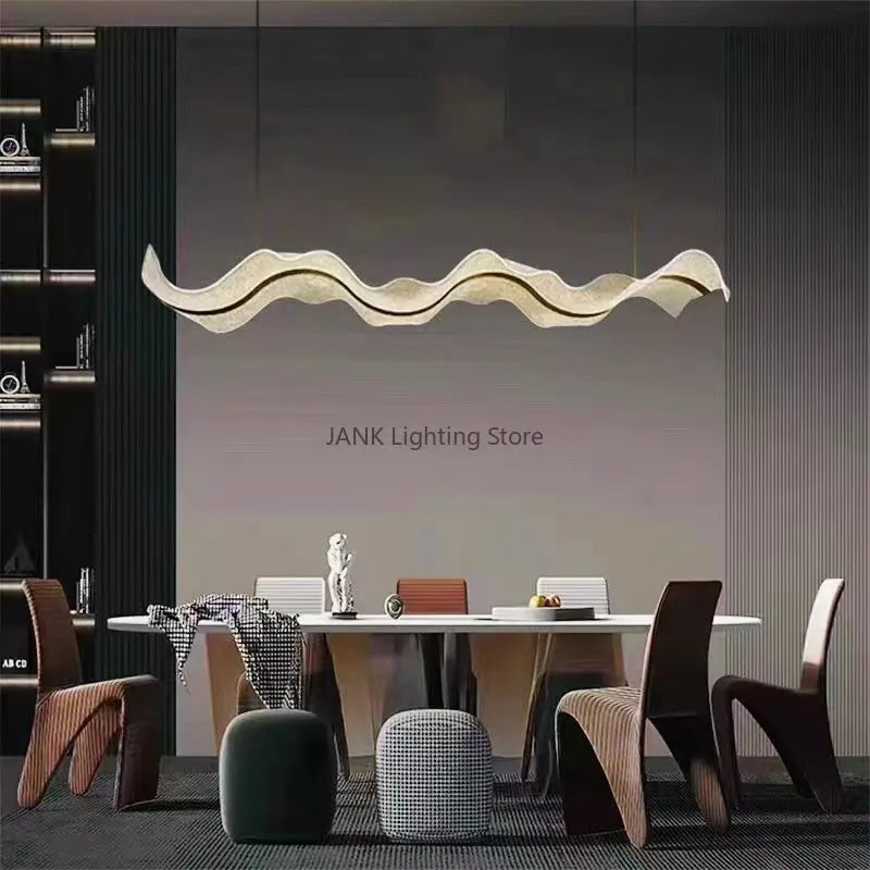 Afralia™ Wave LED Pendant: Modern Luxury Designer Chandelier for Home Restaurant Kitchen Décor