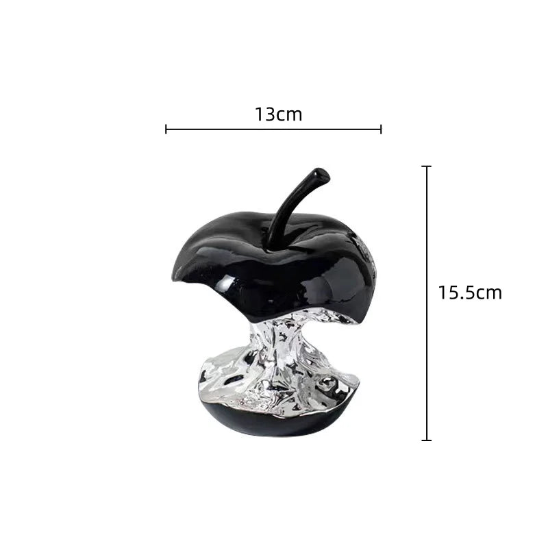 Afralia™ Silver Apple Resin Handicraft Decorative Figurine for Room Decoration