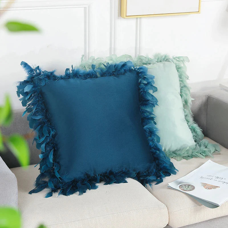 Afralia™ Velvet Pom Pom Pillow Cover for Home Decor, 45x45CM