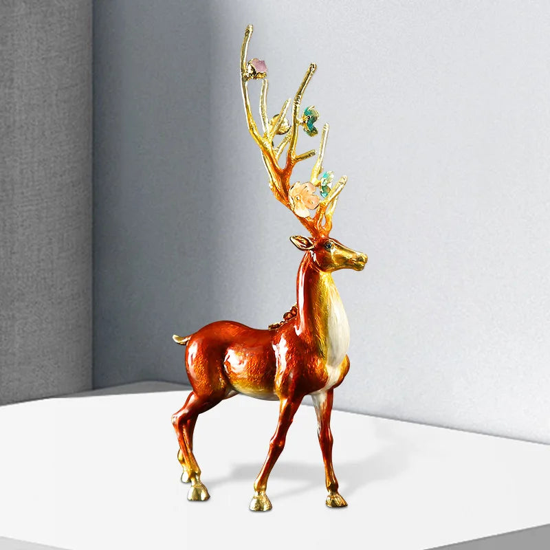 Afralia™ Deer Peace Porch Decoration Set for Luxe Living Room TV Cabinet