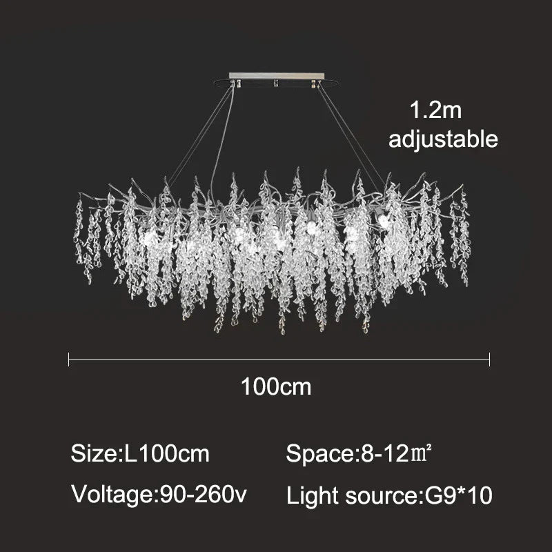 Afralia™ Luxury Crystal Chandelier LED Pendant Light for Home Decor and Lighting