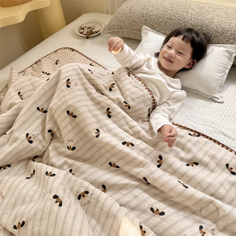 Afralia™ Kids Cartoon Printed Cooling Summer Blanket - Soft Lightweight Comforter