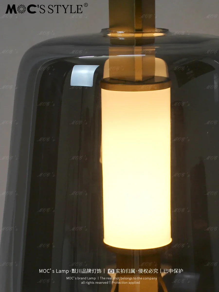 Afralia™ Nordic Glass Table Lamp Modern Luisa Desk Lamp LED Reading Lighting