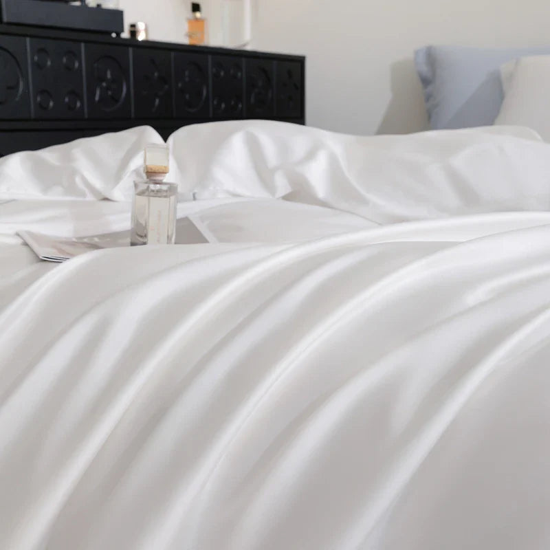 Afralia™ Luxury Solid Color Hotel Style Bedding Set with Egyptian Cotton Softness