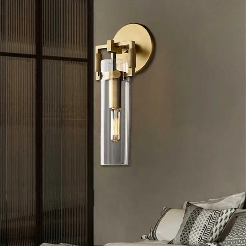 Afralia™ Glass Wall Lamp Industrial Style Retro Sconce for Bedroom Study Loft Dining Room
