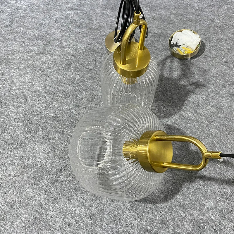 Afralia™ LED Glass Chandelier: Modern Dining Room Pendant Lights Hanging Lamp Fixtures