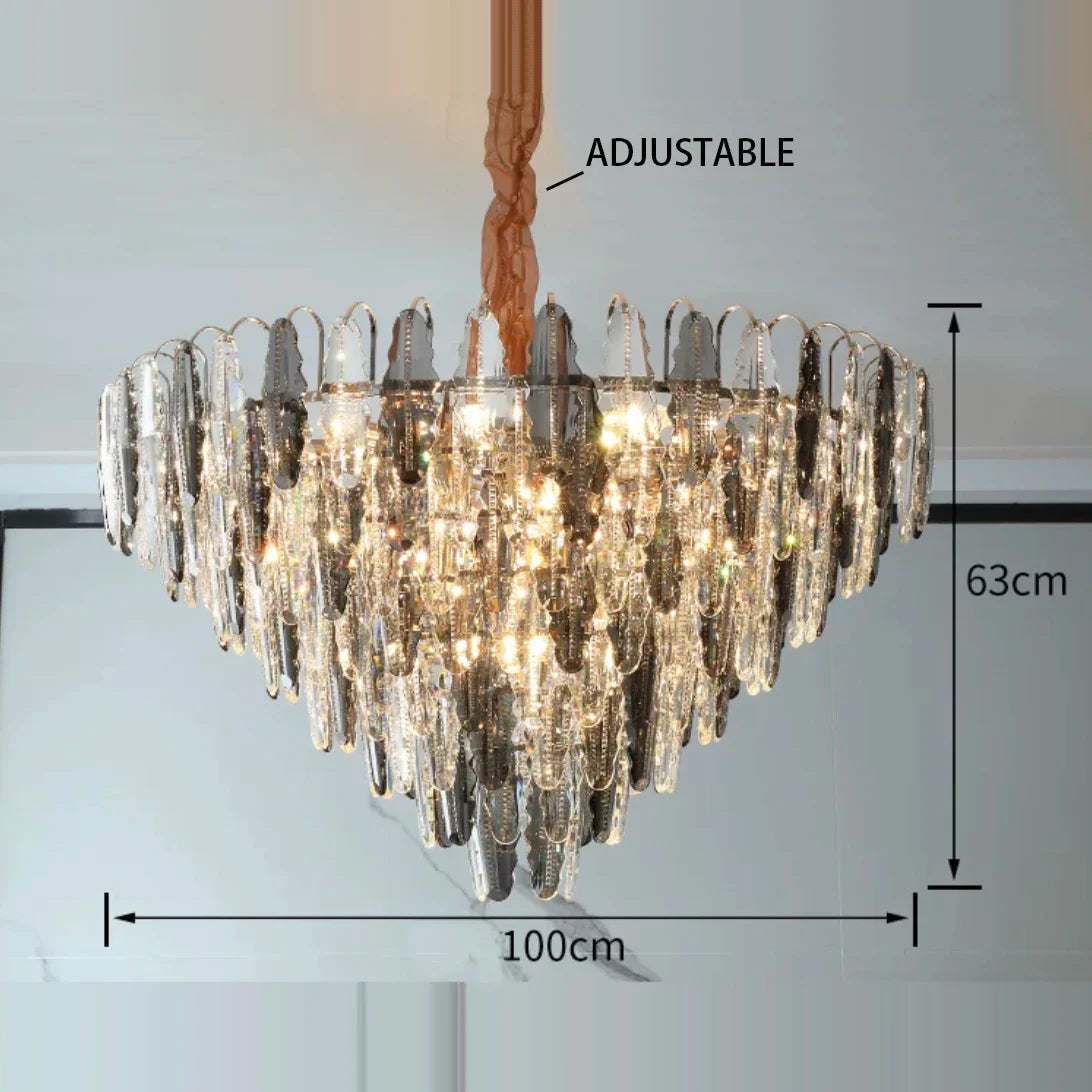 Afralia™ LED Leaf Chandelier: Modern Living Room Decor Lighting for Duplex Rotating Stairs