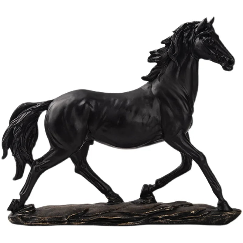 Afralia™ Elegant Horse Resin Statue for Home Office Decor