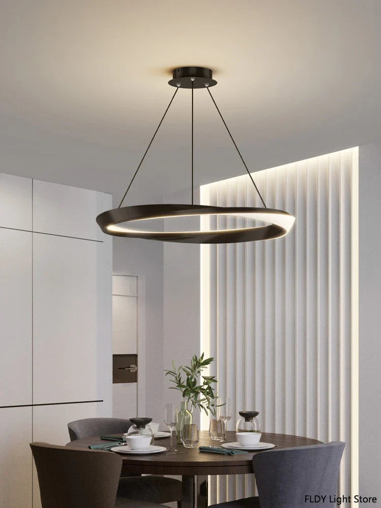 Afralia™ Modern Minimalist Ring Chandelier for Living Room, Bedroom, and Restaurant