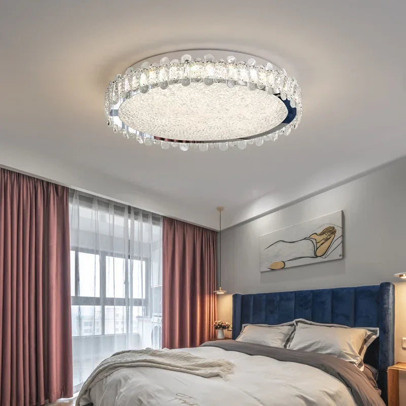 Afralia™ Crystal LED Ceiling Chandelier: Modern Dimmable Lighting Fixture for Stylish Home Decor